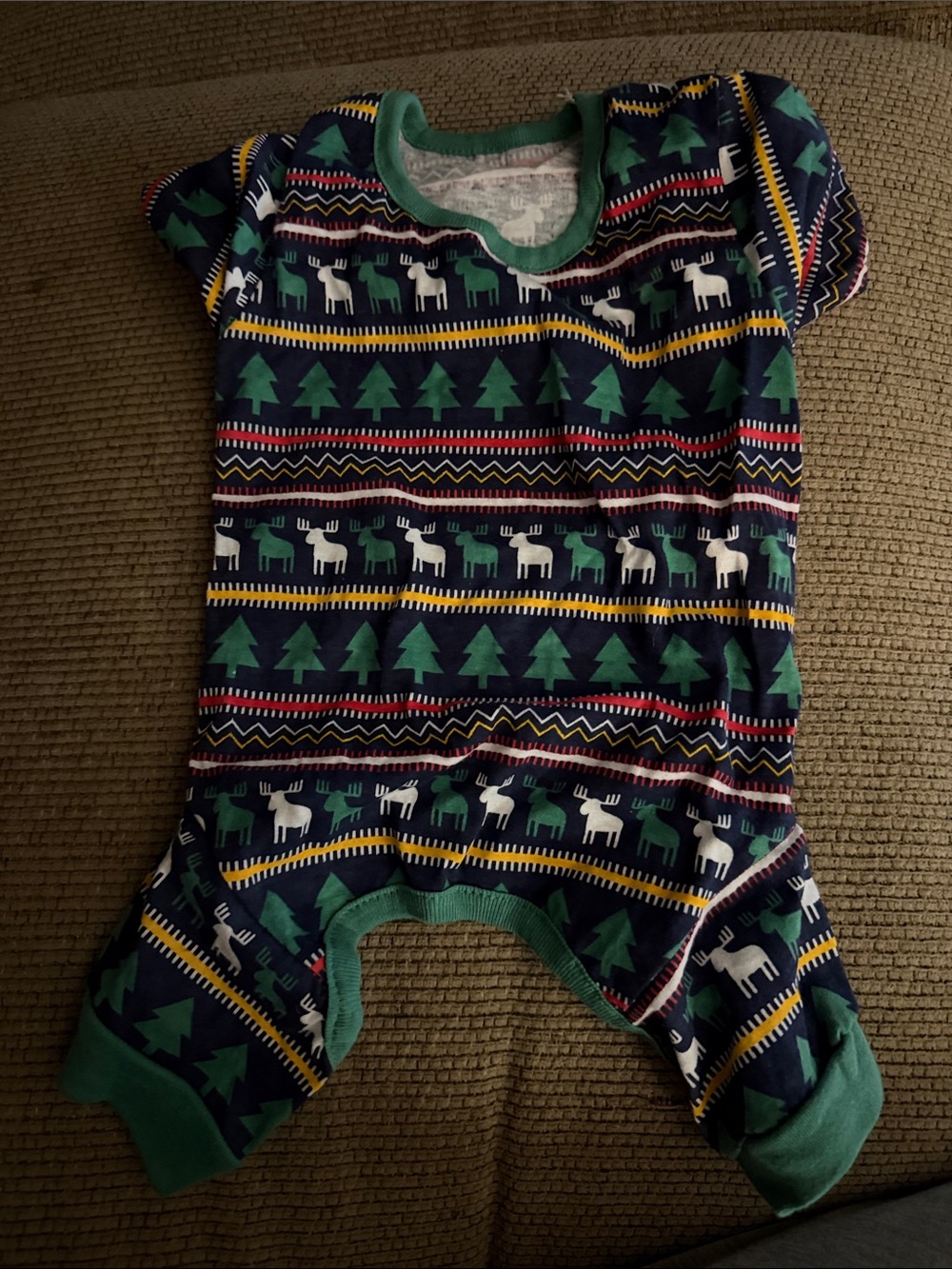 Holiday Forest Navy & Green Dog Onesie
